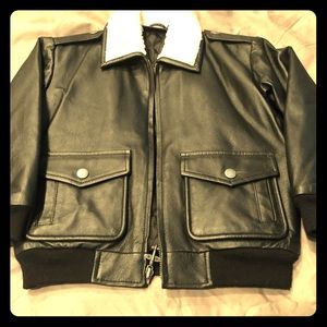 Kids “leather” bomber jacket
